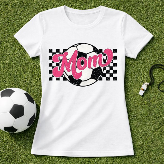 T-shirt Maman de footballeuse rose graphique rétro (Créateur téléchargé)