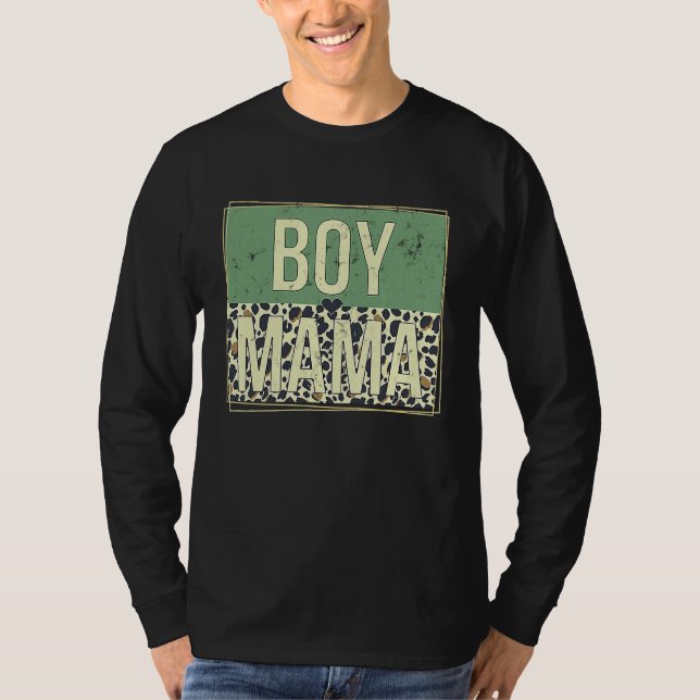 T-shirt Maman de garçon Léopard Fête des Mères (Devant)