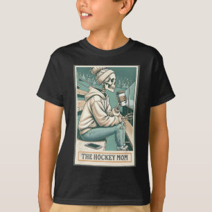 T-shirt Maman de hockey La carte de tarot de squelette de