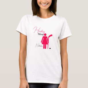 T-shirt Maman de hockey rose chaud