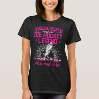 T-shirt Maman de hockey sur glace Joueur de hockey familia