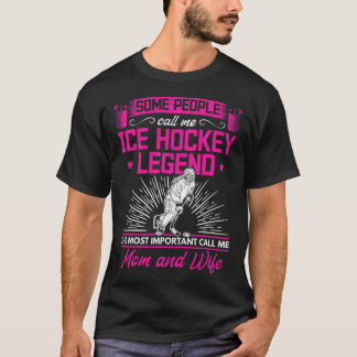 T-shirt Maman de hockey sur glace Joueur de hockey familia