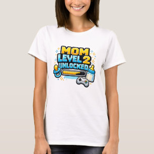 T-shirt Maman de joueur drôle Niveau 2 débloqué Deuxième e