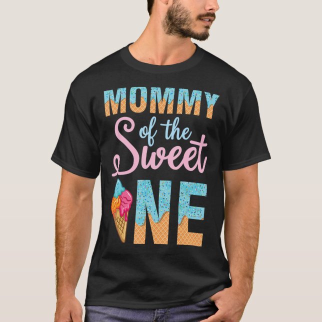 T-shirt Maman De La Crème De Glace Douce Un Joyeux Anniver (Devant)