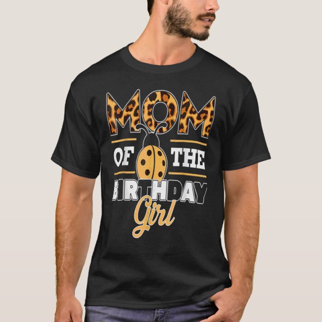 T-shirt Maman De La Fille Anniversaire Leopard Mama Bug Lo (Devant)