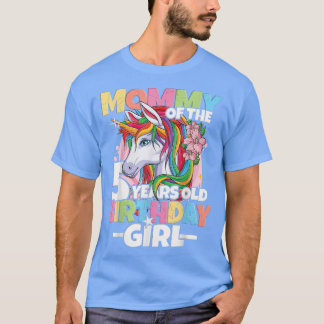 T-shirt Maman de la fille d'anniversaire 5e anniversaire f