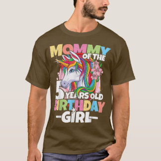 T-shirt Maman de la fille d'anniversaire - fille de 5 ans 
