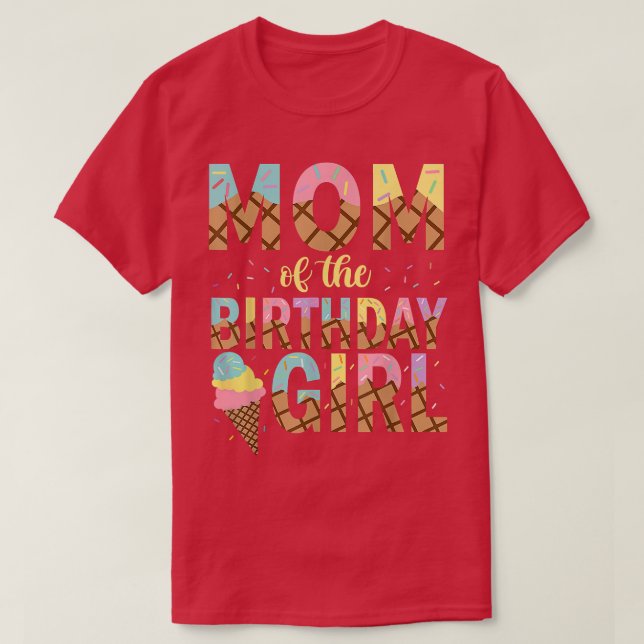 T-shirt Maman de la fille d'anniversaire Glace 1er anniver (Design devant)