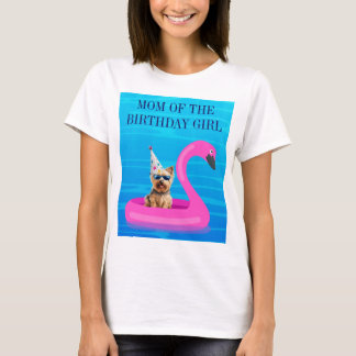 T-shirt Maman de la fille d'anniversaire sur un radeau gon