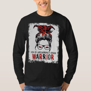T-shirt Maman de la maladie de Hirschsprung Messy Bun Ribb