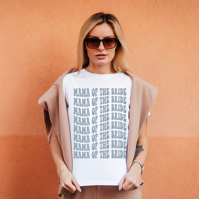 T-shirt Maman de la mariée Dusty Blue Matching Bridal Part (Créateur téléchargé)