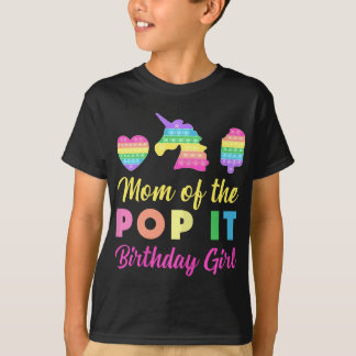 T-shirt Maman de la Pop it Anniversaire Fille Unicorne Coe