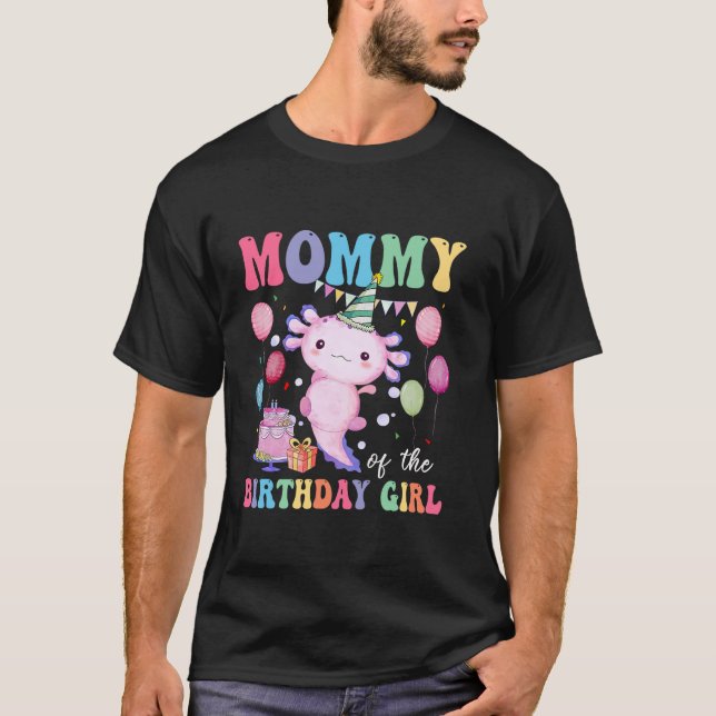T-shirt Maman de l'anniversaire Axolotl fille famille jume (Devant)