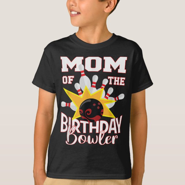 T-shirt Maman De L'Anniversaire Bowler Kid Bowling Party (Devant)