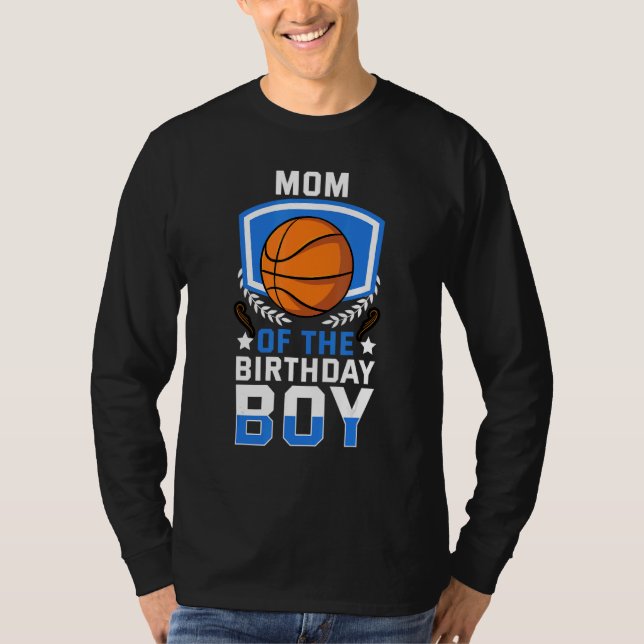 T-shirt Maman De L'Anniversaire Boy Basketball Famille Cel (Devant)