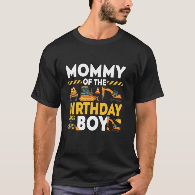T-shirt Maman De L'Anniversaire Boy Construction Correspon (Devant)