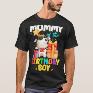 T-shirt Maman De L'Anniversaire Boy Cow Farm Animaux Famil