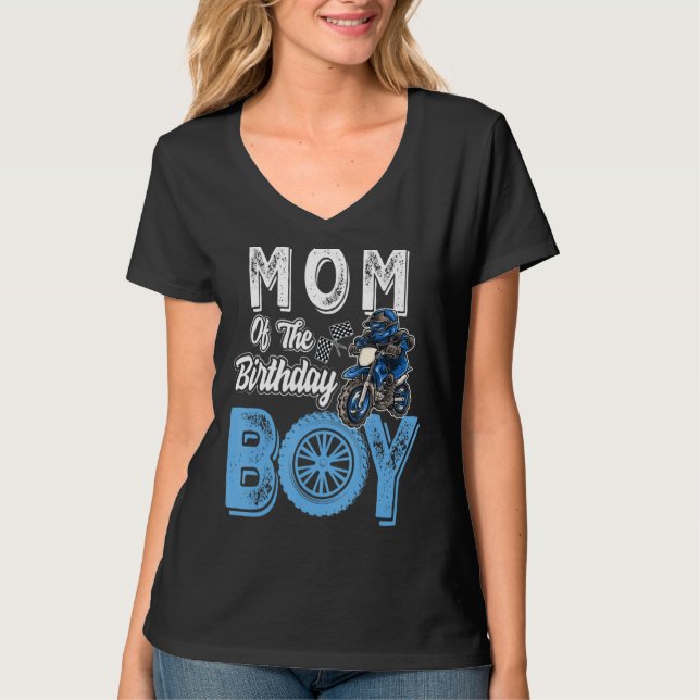 T-shirt Maman De L'Anniversaire Boy Dirt Vélo B Jour Motoc (Devant)