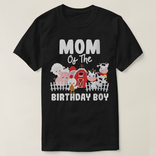 T-shirt Maman De L'Anniversaire Boy Farm Animaux Anniversa (Design devant)