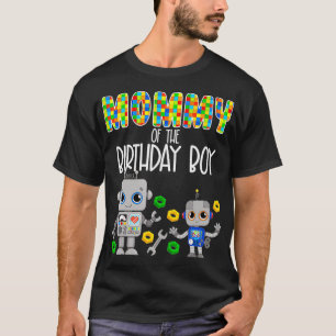 T-shirt Maman De L'Anniversaire Boy Robots Party Robotics