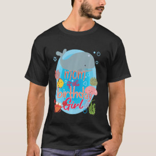 T-shirt Maman De L'Anniversaire Fille Animaux De Mer Famil
