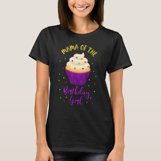 T-shirt Maman de l'anniversaire fille Cupcake Sweet B-Day  (Devant)