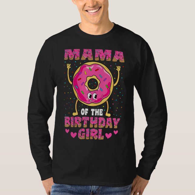T-shirt Maman De L'Anniversaire Fille Donut Famille Fête (Devant)