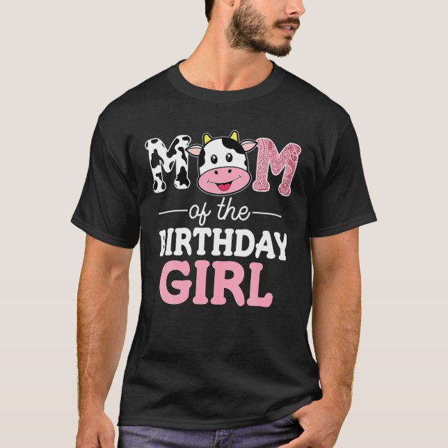 T-shirt Maman De L'Anniversaire Fille Ferme Vache Maman Ma (Devant)