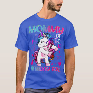 T-shirt Maman de l'anniversaire fille Flossing Unicorn Mam