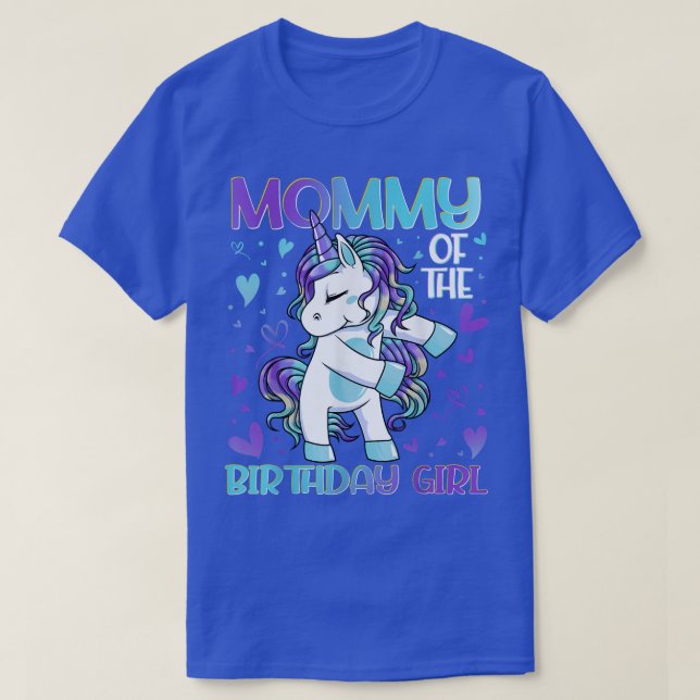 T-shirt Maman de l'anniversaire fille Flossing Unicorn Mam (Design devant)