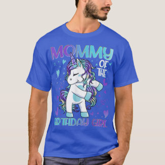 T-shirt Maman de l'anniversaire fille Flossing Unicorn Mam