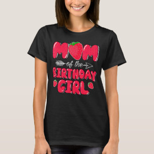 T-shirt Maman De L'Anniversaire Fille Fraise Douce Anniver