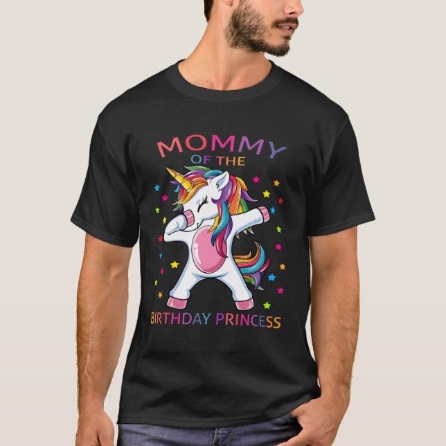 T-shirt Maman De L'Anniversaire Fille Mère Cadeau Unicorn  (Devant)
