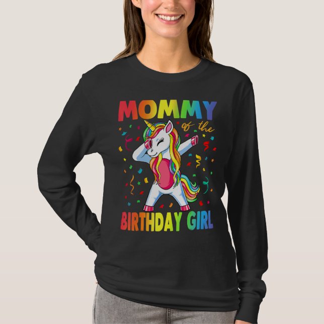 T-shirt Maman De L'Anniversaire Fille Mère Unicorn Birthda (Devant)
