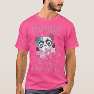 T-shirt Maman De L'Anniversaire Fille Panda Bear Party Mat