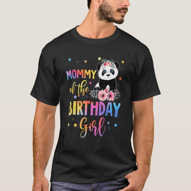 T-shirt Maman De L'Anniversaire Fille Panda Ours Mère Flo (Devant)