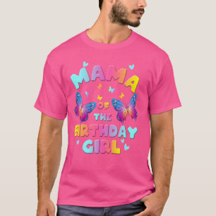 T-shirt Maman de l'anniversaire Fille papillon fête corres