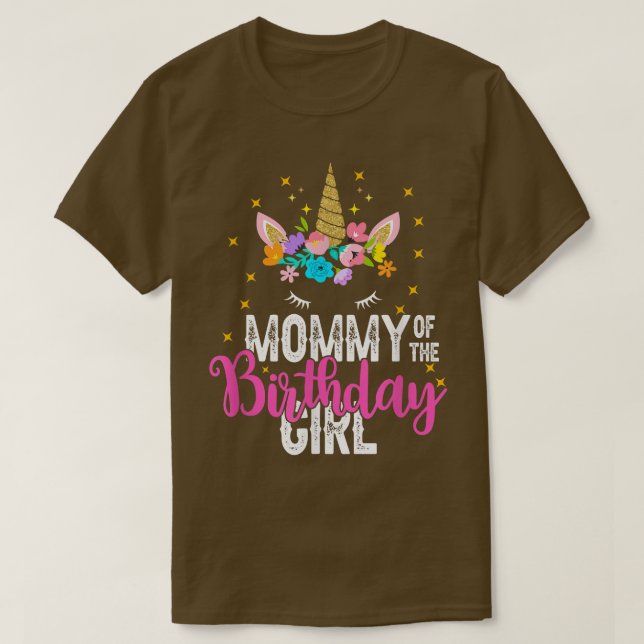 T-shirt Maman De L'Anniversaire Fille Père Cadeau Unicorn  (Design devant)