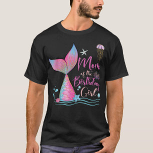 T-shirt Maman De L'Anniversaire Fille Sirène Famille Magiq