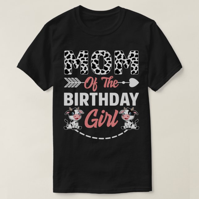 T-shirt Maman De L'Anniversaire Fille Vache Anniversaire f (Design devant)