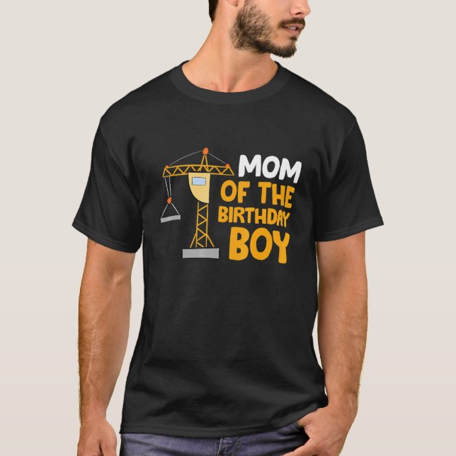 T-shirt Maman De L'Anniversaire Garçon Construction Crew A (Devant)