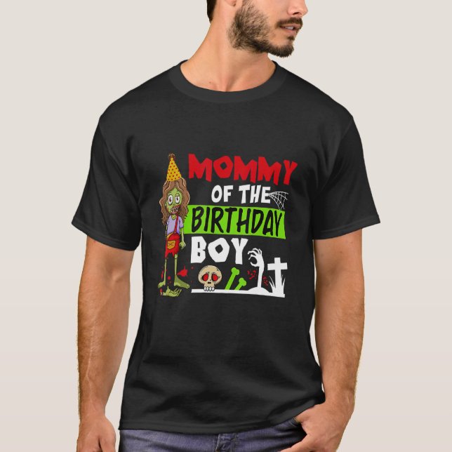 T-shirt Maman De L'Anniversaire Garçon Cute Zombie Enfants (Devant)