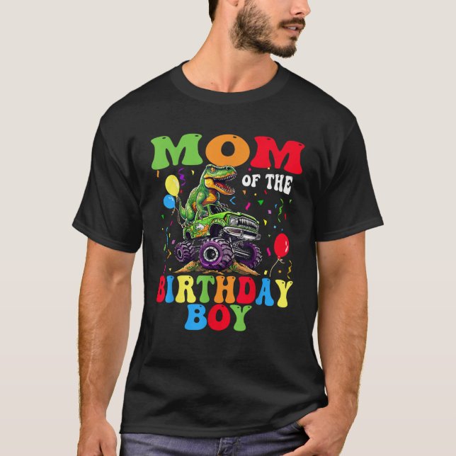 T-shirt Maman De L'Anniversaire Garçon Dinosaur Monster Ca (Devant)
