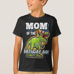 T-shirt Maman de l'Anniversaire garçon jumelé famille Dino