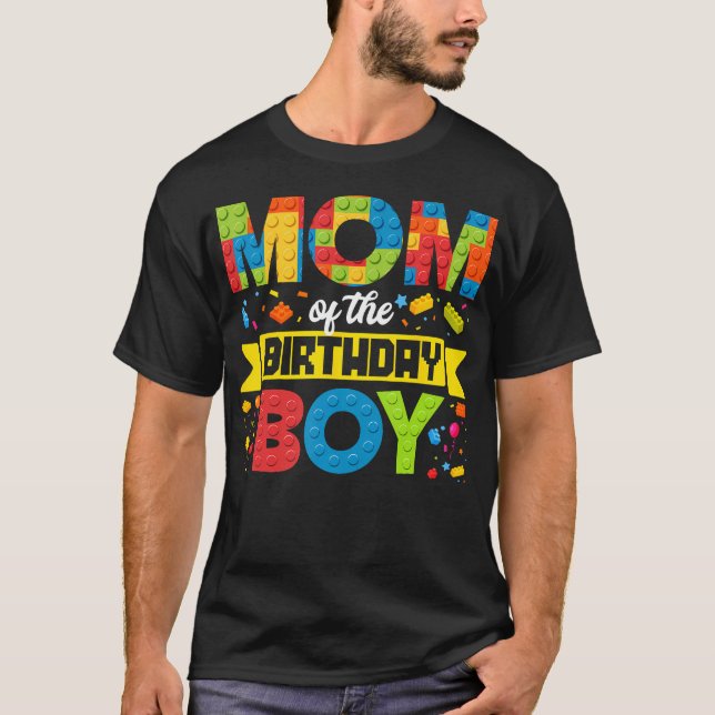 T-shirt Maman De L'Anniversaire Garçon Maître Constructeur (Devant)