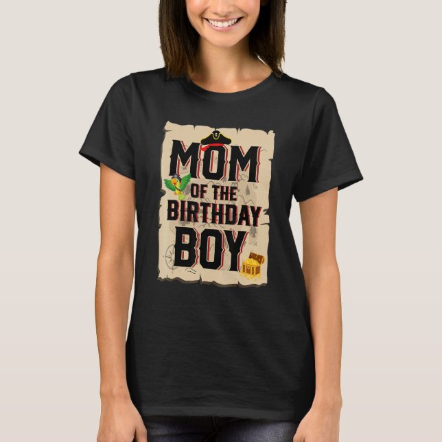 T-shirt Maman De L'Anniversaire Garçon Mère Pirate Thème 5 (Devant)