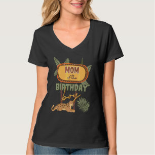 T-shirt Maman De L'Anniversaire Garçon Safari Thème Corres