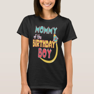 T-shirt Maman De L'Anniversaire Garçon Space Rocket Fa Cor