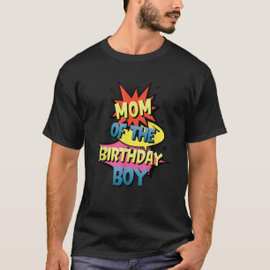 T-shirt Maman De L'Anniversaire Garçon Superhero Thème Cor