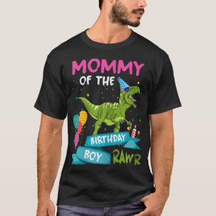 T-shirt Maman de l'anniversaire garçon T-Rex RAWR Dinosaur